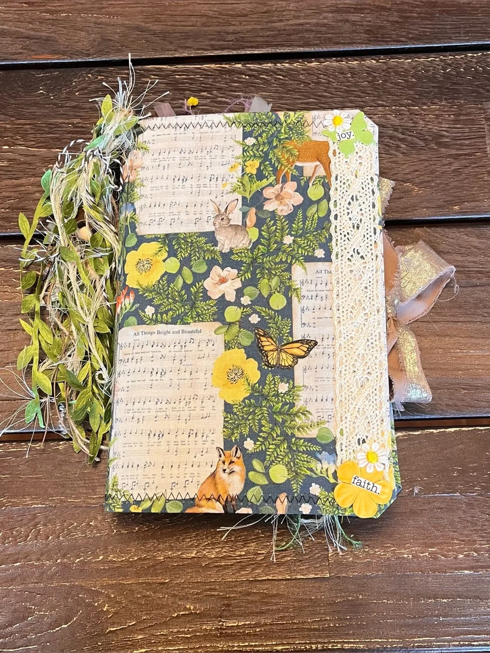 Junk Journal Nature Music Christian Faith Based Softcover Decorated 3 Sig
